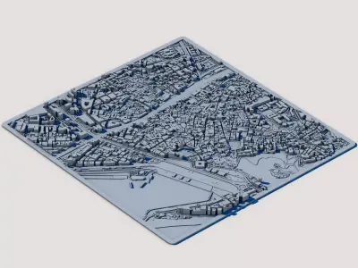 Malaga City 3D Model - Spanish Urban Landscape  3D print model