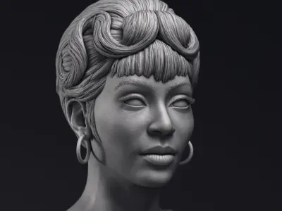Nichelle Nichols as Nyota Uhura Bust Printable 3D Model 3D print model