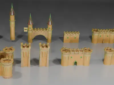 Modular  Low-poly 3D model