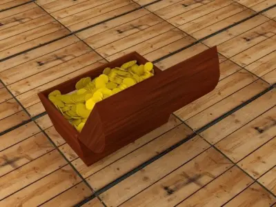 Chest box filled with seeds 3D model