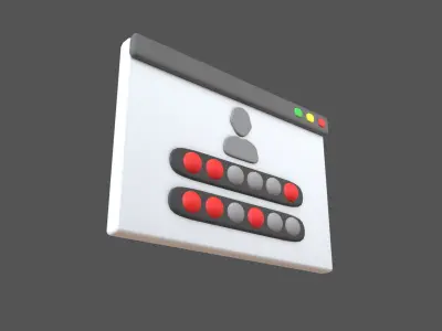 Website Login Incorrect Password Icon v1 003 Low-poly 3D model