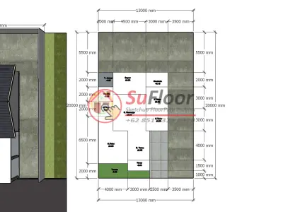 House 13x20m code 445- Sketchup 3D model 3D model 3D model