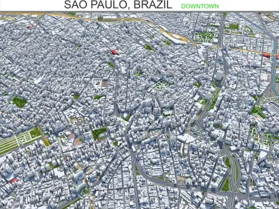 Sao Paulo Downtown Low-poly 3D model
