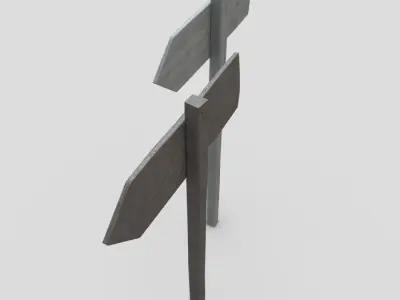 Wooden Sign 1 Low-poly 3D model