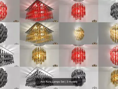 Axo Aura Lamps Set 3D Model Pack