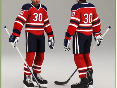 Hockey Player and Hockey Goalkeeper CG 