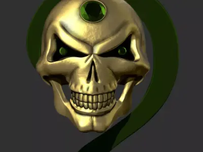 Riddler Skull Cane Prop  3D print model