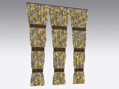 Curtain Low-poly 3D model