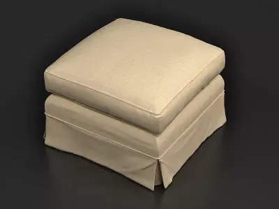 Howard Club Footstool 3D model