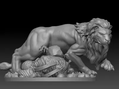 Black Lion 3d print model 3D print model