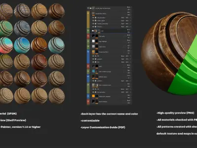 Wood Signature Smart Materials Substance 3d painter Texture