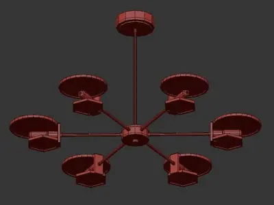 AX269 chandelier made of brass and glass 3D model