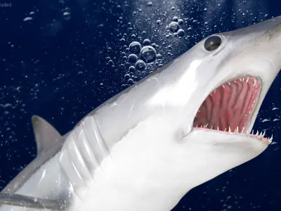  Realistic Shortfin Mako Shark Rigged for Cinema 4D 