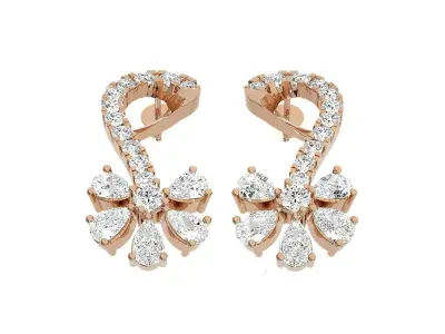 Flower Light wt Pendant Earrings Set 3dm stl obj mtl gltf glb  3D print model