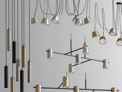 Modern Ceiling Chandelier Suspension Collection 06 3D model