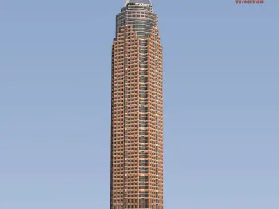 MesseTurm Skyscraper Detailed 3D model