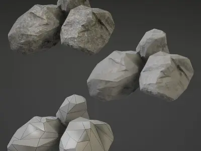 Stone Middle Low-poly 3D model