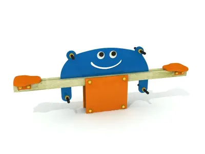 Kids Game Play Equipment 007 Frog Seesaw 3D model