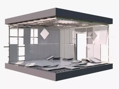 Abandoned Modular Booth M1 3D model