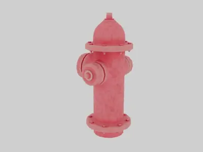 An old fire hydrant Low-poly 3D model