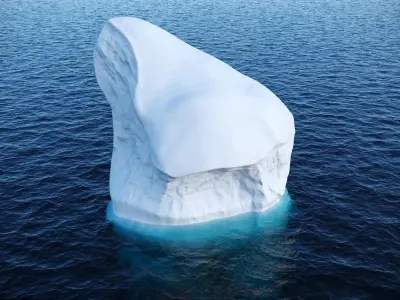 Iceberg floating in ocean Low-poly 3D model