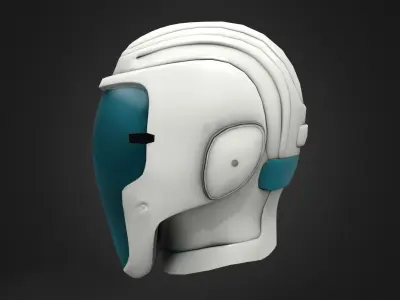 Sci-fi Research Space Helmet Low-poly 3D model
