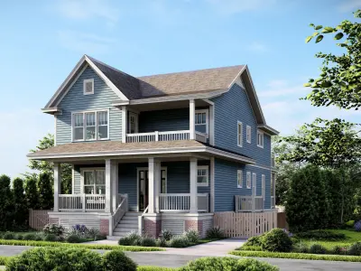 Classic American 2-Storey House 3D model