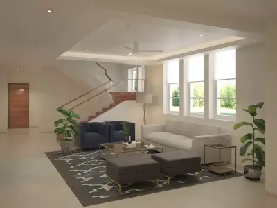 Ceiling Fan by Light System 3D model