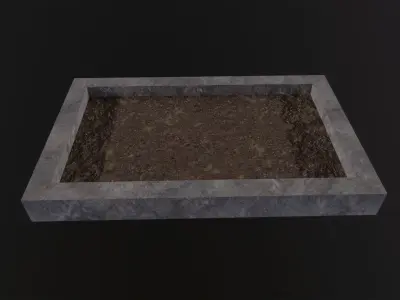 square garden 3D Model Low-poly 3D model