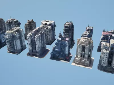 futuristic architecture set f 7 01 3D model
