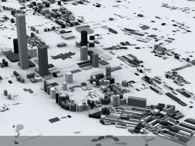 Taipei City Streets and Buildings 3D model