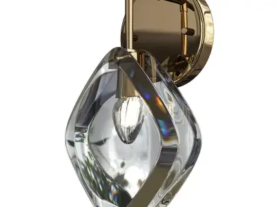 Faceted Glass Single Light Wall Sconce Low-poly 3D model