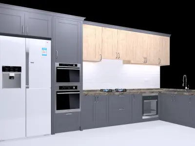 kitchen floor plan 3D model