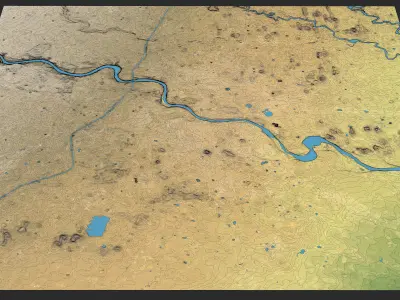 Ahmedabad - Topography Terrain Low-poly 3D model