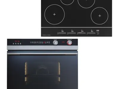 Fisher Paykel Cooktop and Built-in Oven 3D model