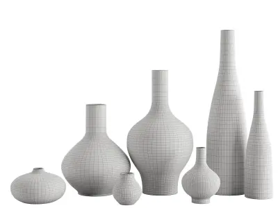 Reactive Glaze Ocean Ceramic Vases 3D model