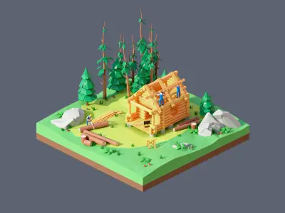 land 27A Low-poly 3D model