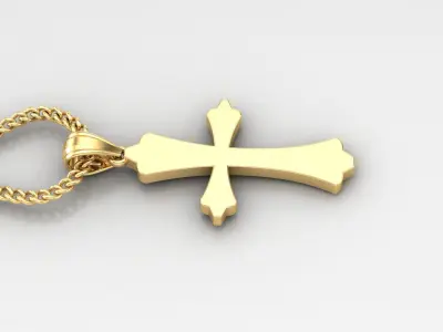 Light Gold 18K Cross Pendant 1CP043 3D print model
