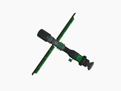 Satellite C01 Black Green - SciFi Space Design Low-poly 3D model