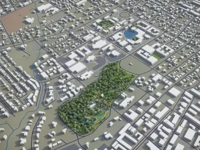 Lafayette - Louisiana Low-poly 3D model