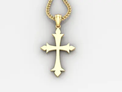 Light Gold 18K Cross Pendant 1CP026 3D print model