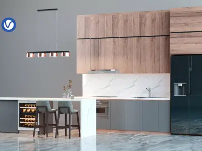 Modern Kitchen and Bar 3ds Max Model  3D model