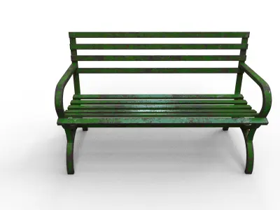 Very Old Street Bench Terror Low-poly 3D model