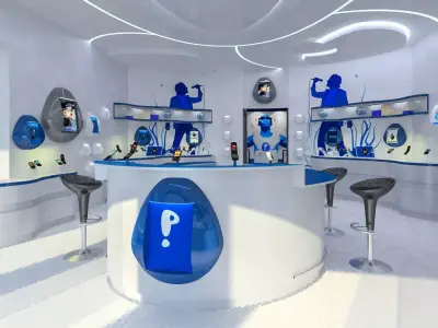 Mobile Phone Shop Interior 02 Low-poly 3D model