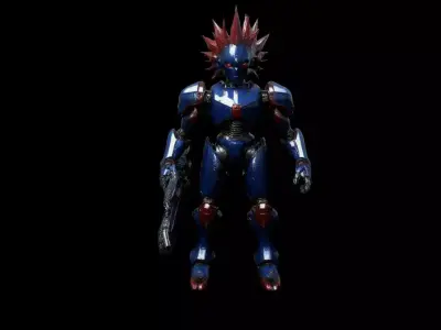 Robots Pack 6 Low-poly 3D model