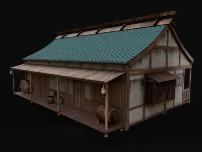 Japanese Realistic Building 3D model
