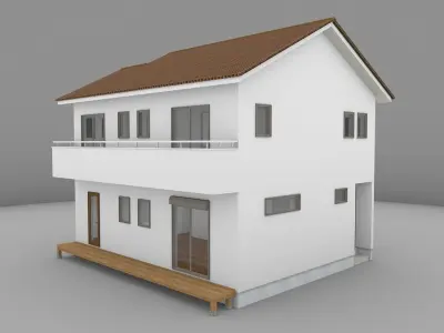 House model for background 22 Low-poly 3D model