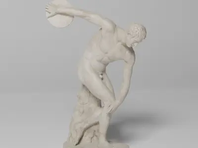 The Discobolus Tivoli Sculpture VR AR Mobile-ready Game-ready Low-poly 3D model