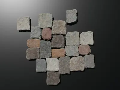 cut boulder Low-poly 3D model