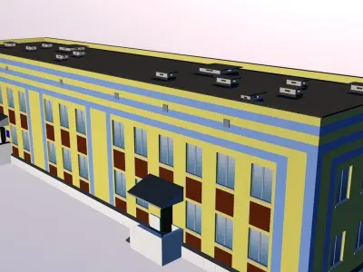 School building 3D model 100